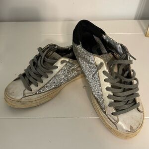 P448 sparkly tennis shoes size 36. Well worn but cute for going out